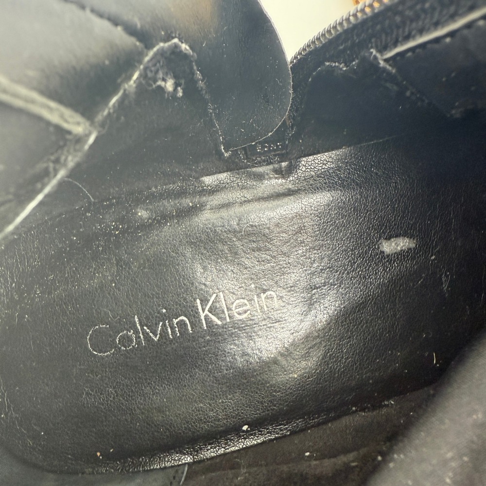 Calvin Klein Rae Over The Knee Boots Black Suede Women's 8.5M Flat Zip 21" Tall - Picture 8 of 8